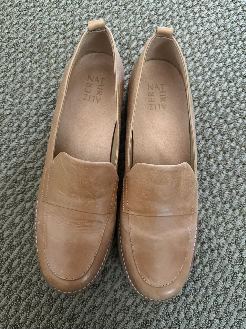 Naturalizer Tan Leather Slip-On Loafers
